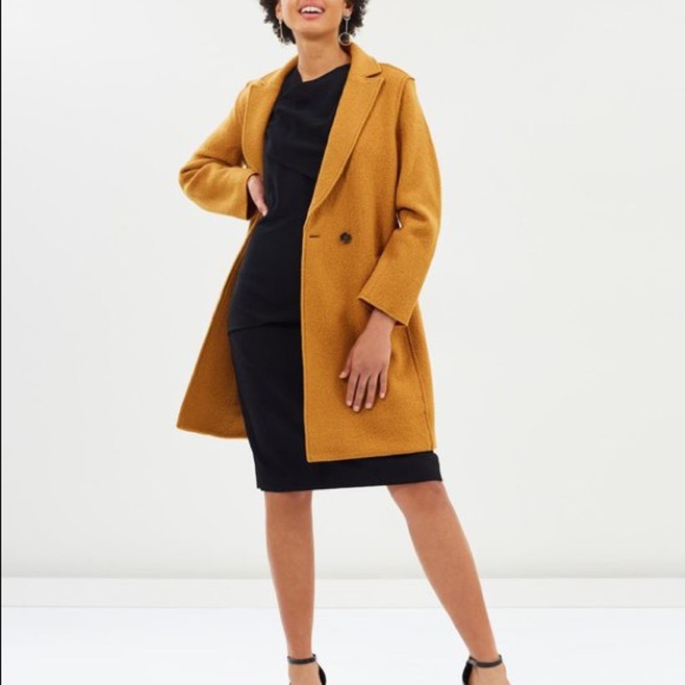 J.Crew Daphne Boiled Wool Topcoat Coat - Warm Caramel - Gold / Mustard - Size 4